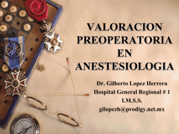 VALORACION PREOPERATORIA EN ANESTESIOLOGIA