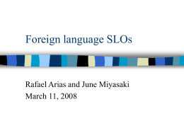 Foreign language SLOs