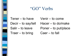 GO” Verbs