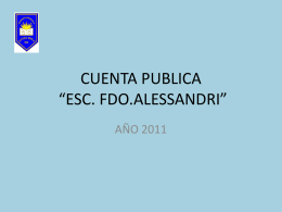 CUENTA PUBLICA “ESC. FDO.ALESSANDRI”