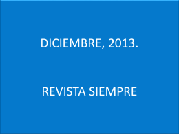 DICIEMBRE, 2013. REVISTA SIEMPRE