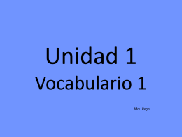 Unidad 1 Vocabulario 1
