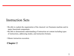 Instruction Sets - George Mason University