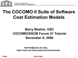 The COCOMO II Suite of Software Cost Estimation Models