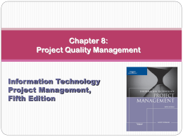 Chapter 8: Project Quality Management