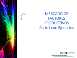 MERCADO DE FACTORES PRODUCTIVOS Parte I