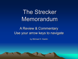 The Strecker Memorandum