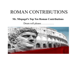 ROMAN CONTRIBUTIONS