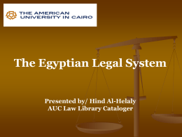 The Egyptian Legal System