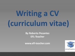 Writing a CV (curriculum vitae)