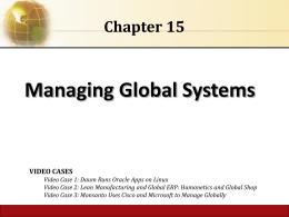 MANAGING GLOBAL SYSTEMS