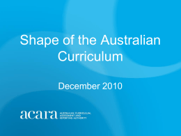 The Australian Curriculum