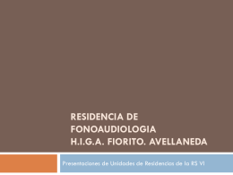 RESIDENCIA DE FONOAUDIOLOGIA