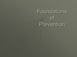 Foundations of prevention