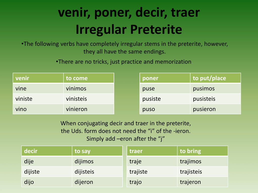 Reirse preterite 👉 👌 PPT - Irregular preterite verbs: Ir & s