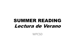 SUMMER READING - White Plains Public Schools / Overview
