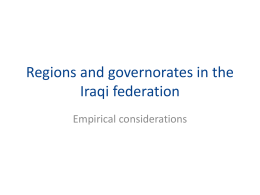 Regions and governorates in the Iraqi federation