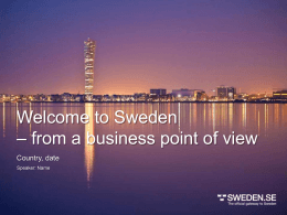 Welcome to Sweden – from a business point of view