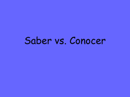 Conocer vs. Saber