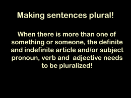 Making sentences plural!