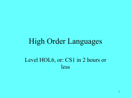 High Order Languages - Kirkwood Community College