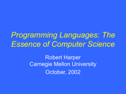 Programming Languages: The Essence of Computer Science