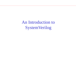 An Introduction to SystemVerilog