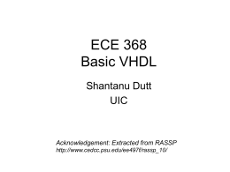 Basic VHDL - UIC - Electrical and Computer Engineering