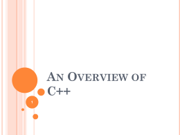 An Overview of C++