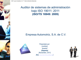 ISO 9001: 2008 e ISO/TS 16949: 2009