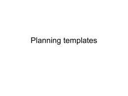 Planning templates