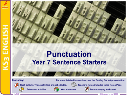 Punctuation - Prestwich Arts College