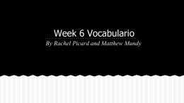Week 6 Vocabulario