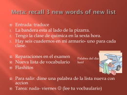Meta: recall 3 new words of new list