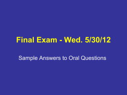 Final Exam - Wed. 5/26/10