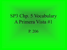 SP3 Chp. 5 Vocabulary A Primera Vista #1