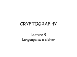 CRYPTOGRAPHY - Brown University