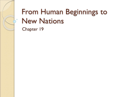 From Human Beginnings to New Nations