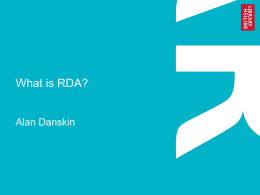 RDA: Introduction and key concepts