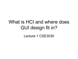 What is HCI and where does GUI design fit in?
