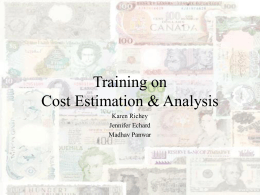 Cost Estimation and Analysis
