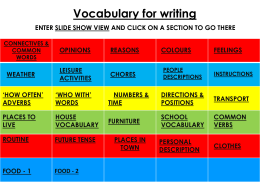 Vocabulary for year 7 writing