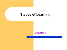 Stages of Learning - University of New Mexico