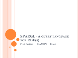 SPARQL - A query language for RDF(s)