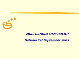 Lingua action 1 - Helsingin yliopisto