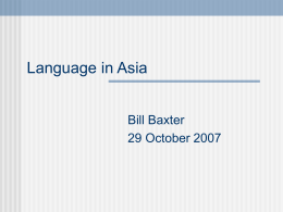 Language in Asia - U-M Personal World Wide Web Server