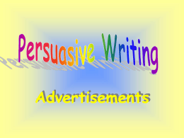 Persuasive Writing - Primary Resources