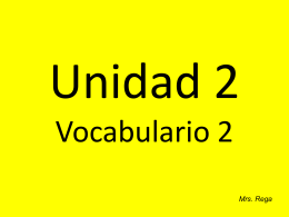 Unidad 2 Vocabulario 2