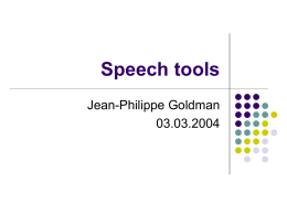 Speech analysis tools