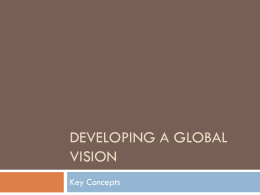 DEVELOPING A GLOBAL VISION